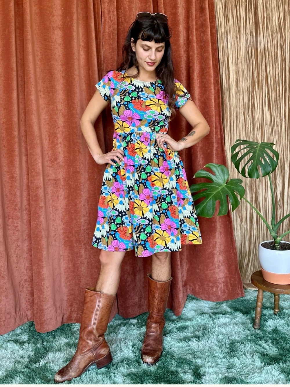 Nooworks Lucy Dress in Cosmic Floral NWT Sz Medium